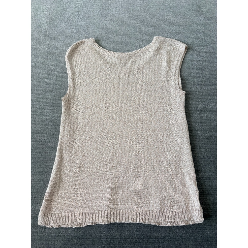 Pure J Jill Sweater Vest Women S Beige Cotton Casual Classic Coastal Preppy